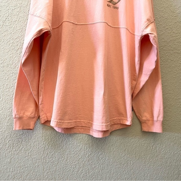 Disney Spirit Jersey Top Tee Crew Pullover Oversized Disneyland Gold Coral Med - Picture 4 of 7